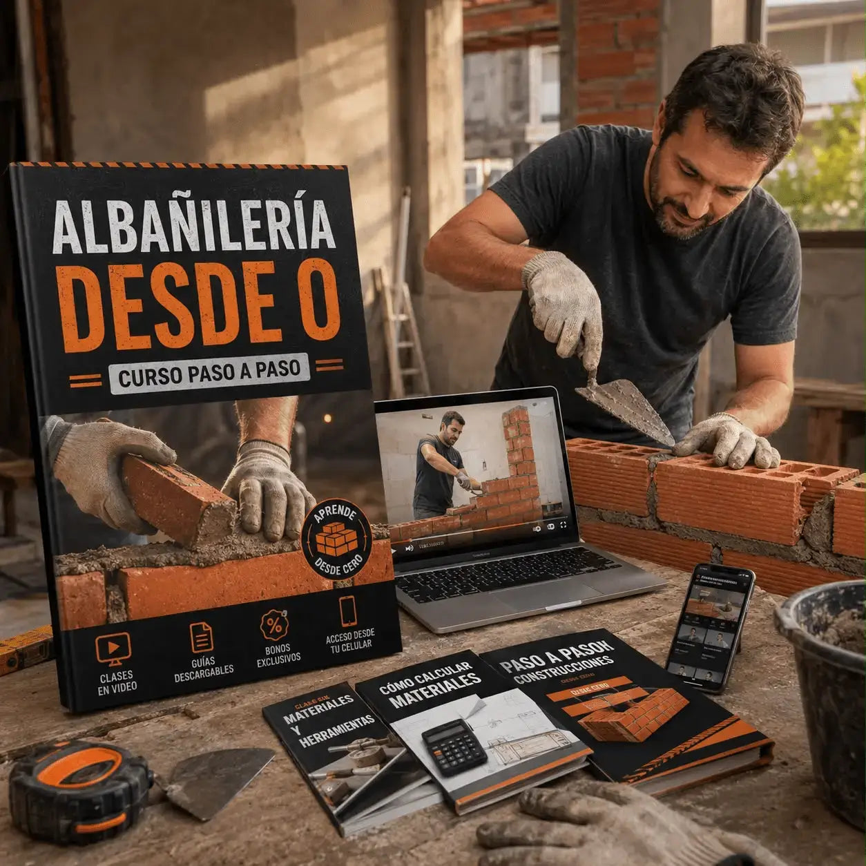 Método Albañil Residencial + Electricidad clases en video + 6 bonos + APP