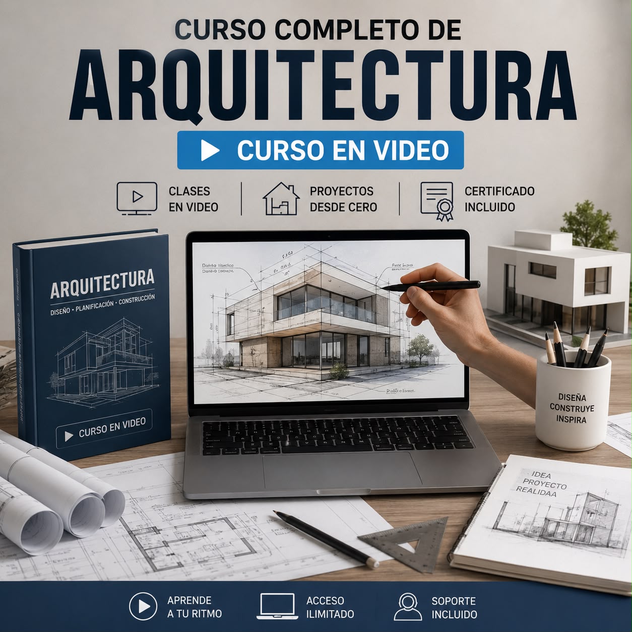 CURSO DE ARQUITECTURA DE 0 A 100- En video super detallado